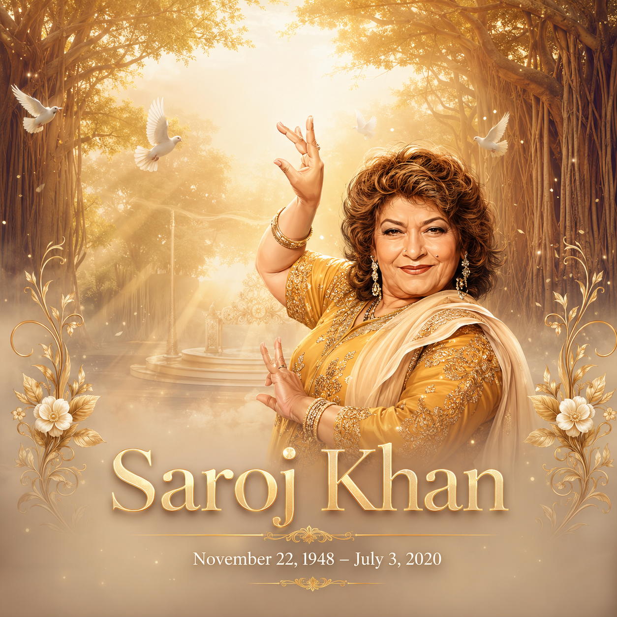 Saroj Khan Death Anniversary poster