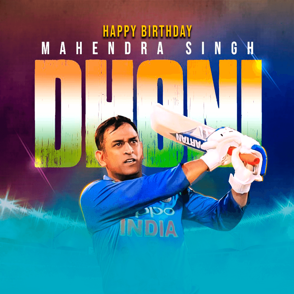 MS Dhoni Birthday poster