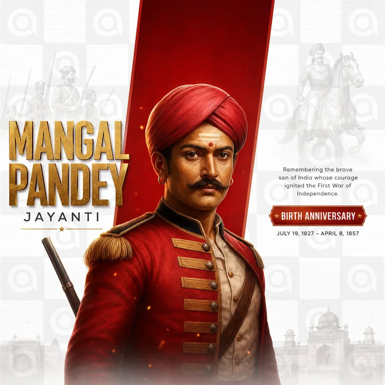 Mangal Pandey Jayanti Poster Template