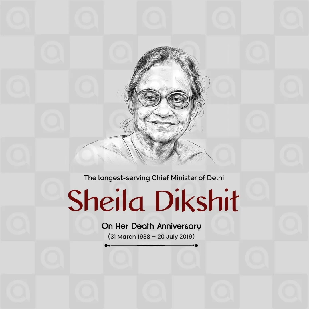 Sheila Dikshit's death anniversary Poster Template