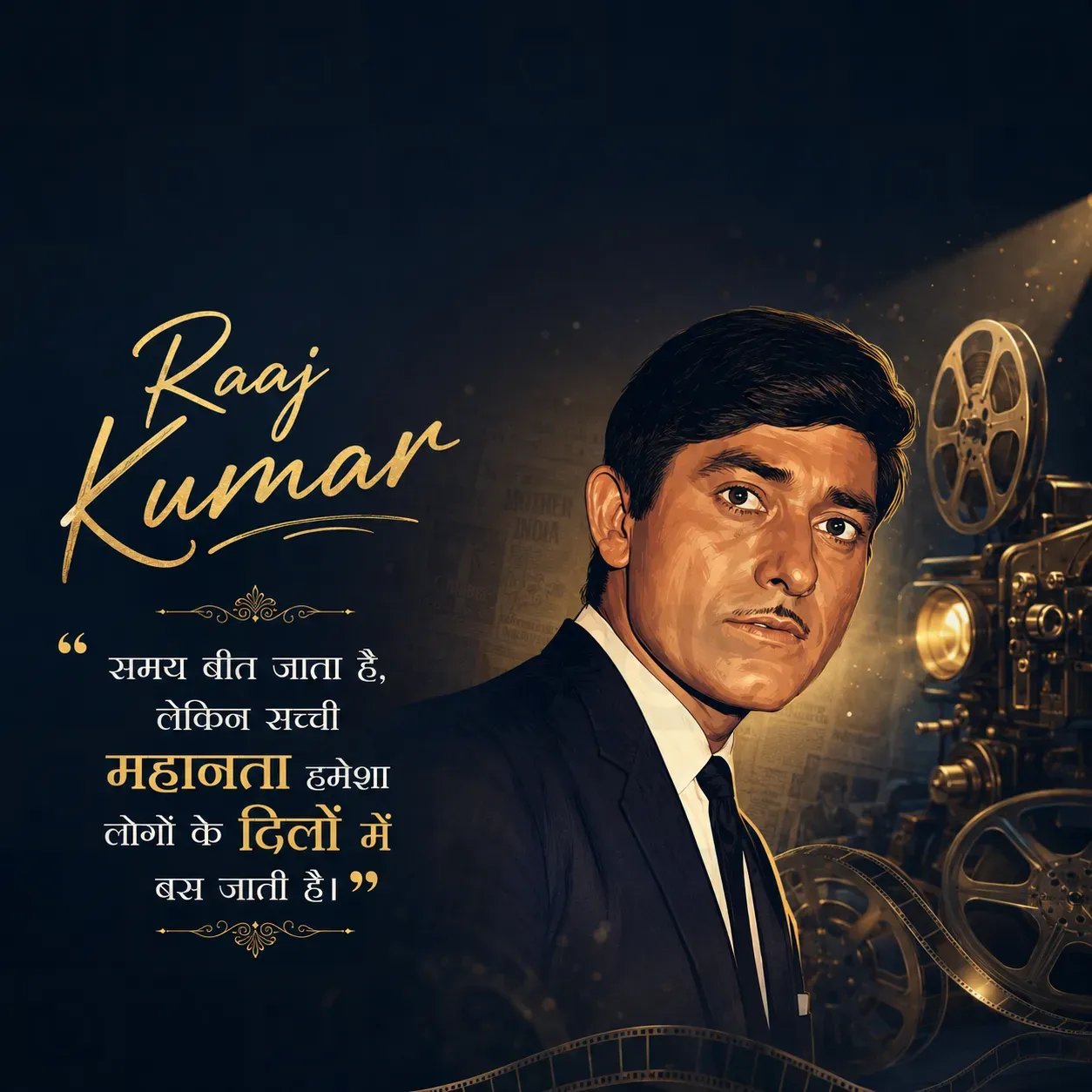 Raaj Kumar Death Anniversary Poster Template