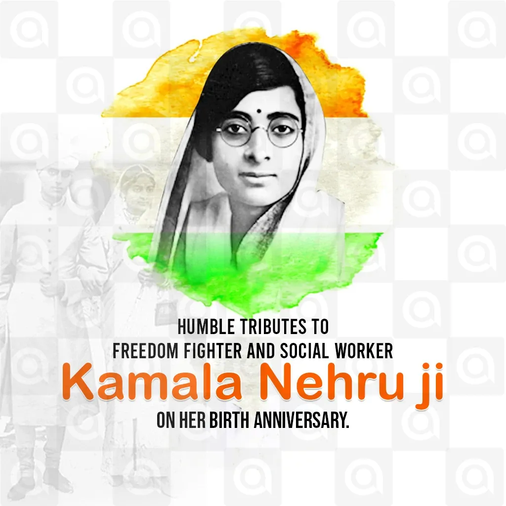 Kamala Nehru's birth anniversary Poster Template