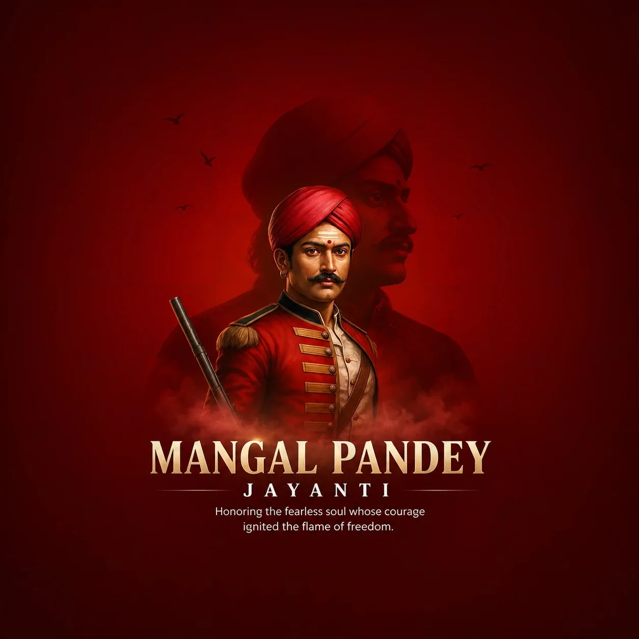 Mangal Pandey Jayanti Poster Template