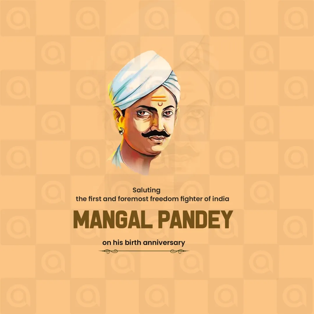 Mangal Pandey Jayanti Poster Template