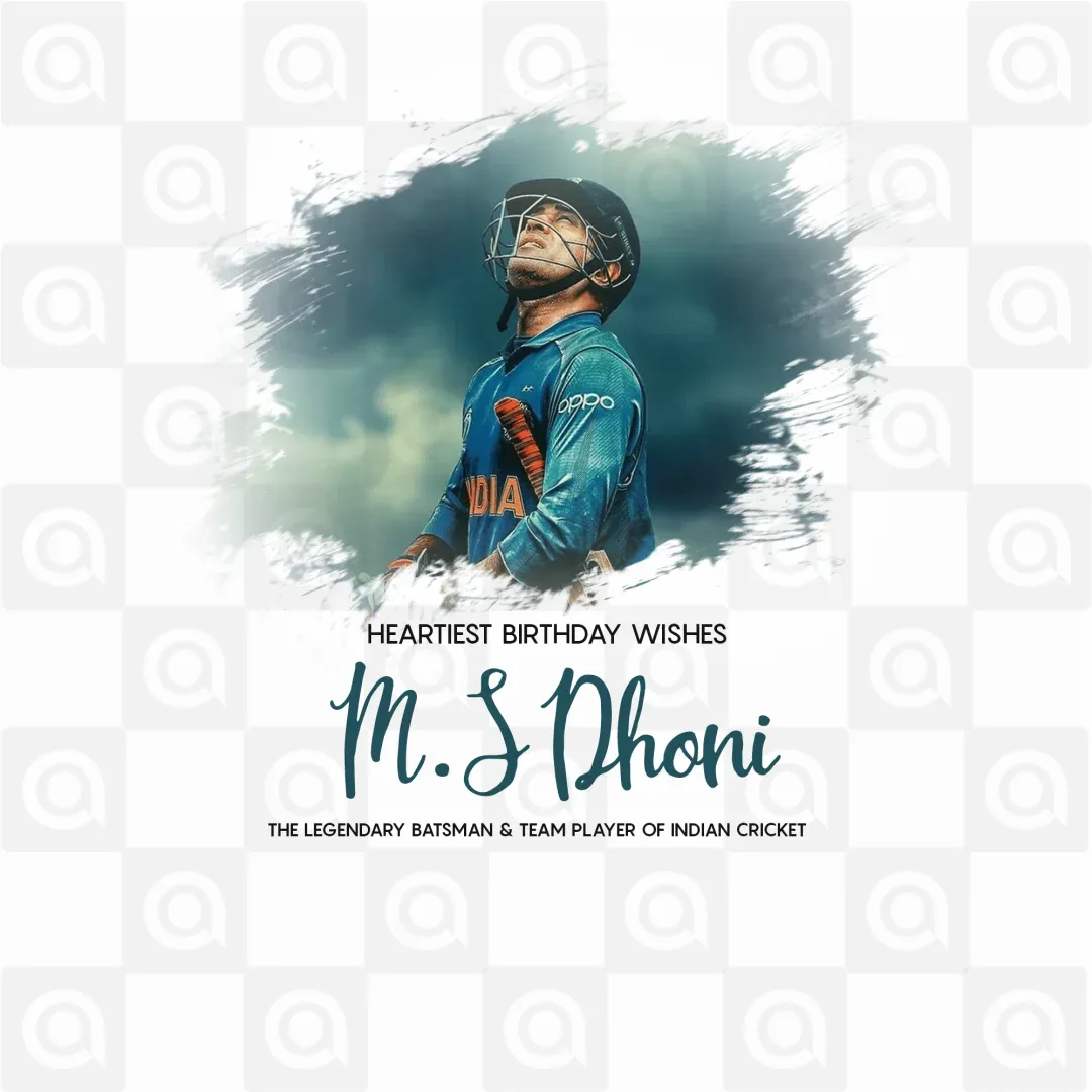 MS Dhoni Birthday Poster Template - Free Download