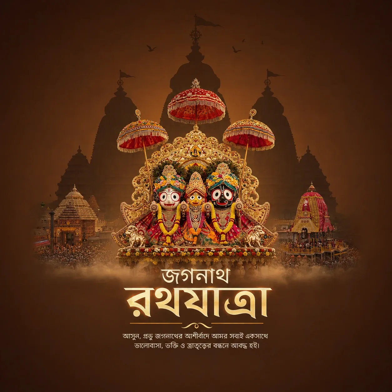 Jagannath Rath Yatra (અષાઢી બીજ) Poster Template