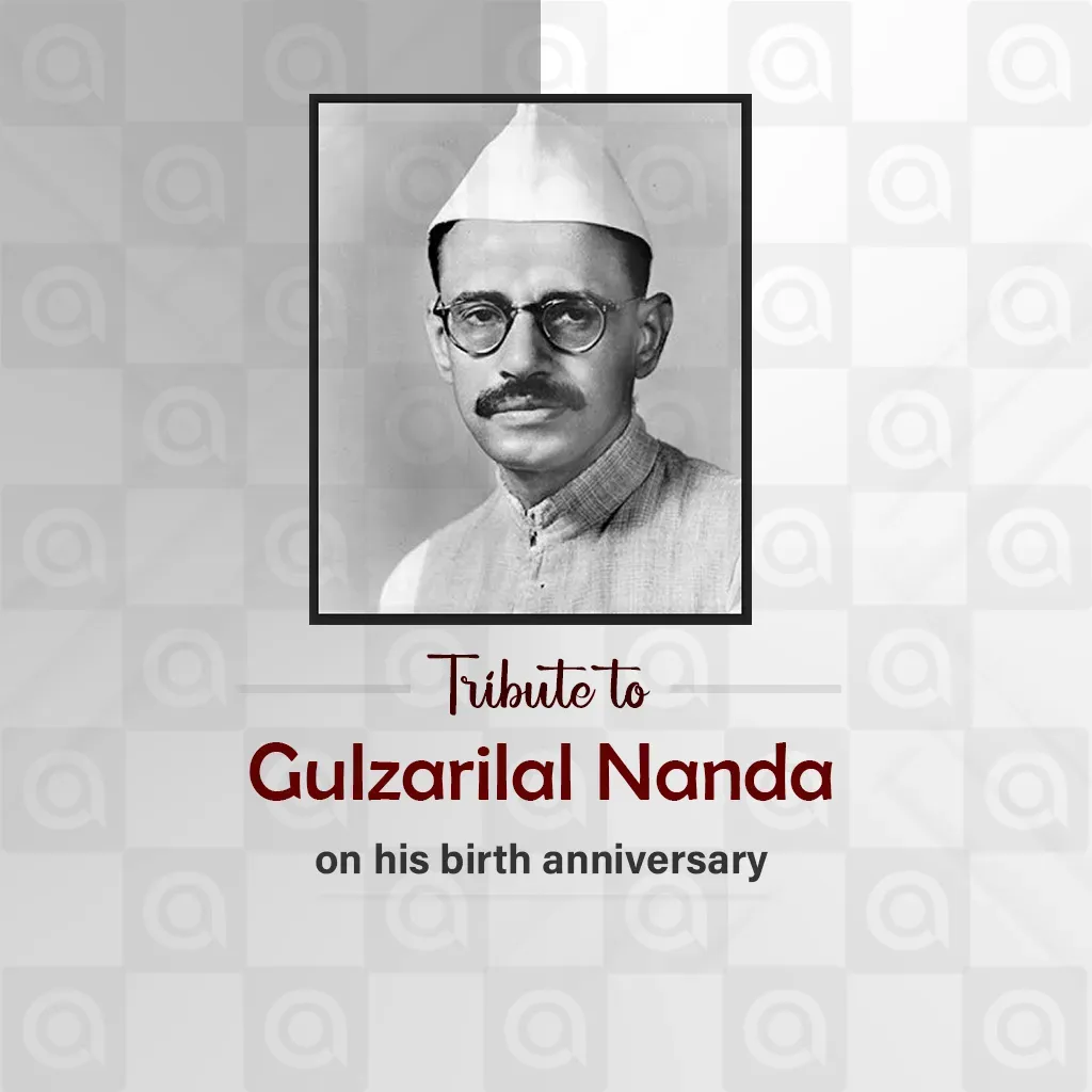 Gulzari Lal Nanda Jayanti Poster Template