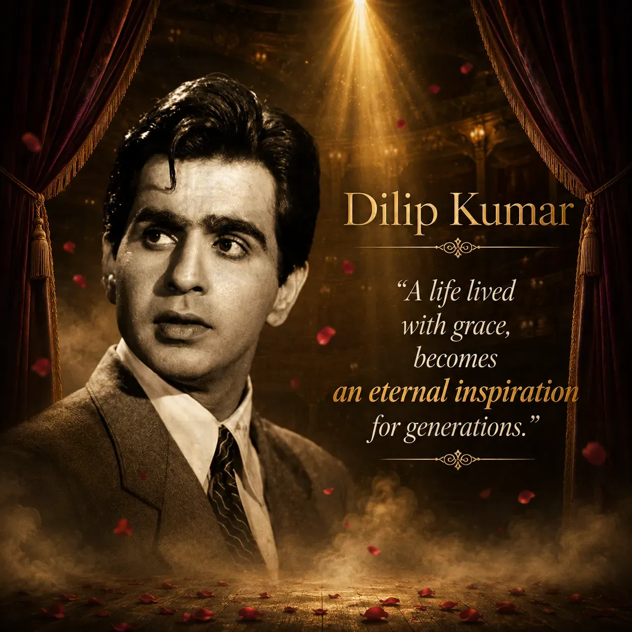 Dilipkumar Death Anniversary Poster Template