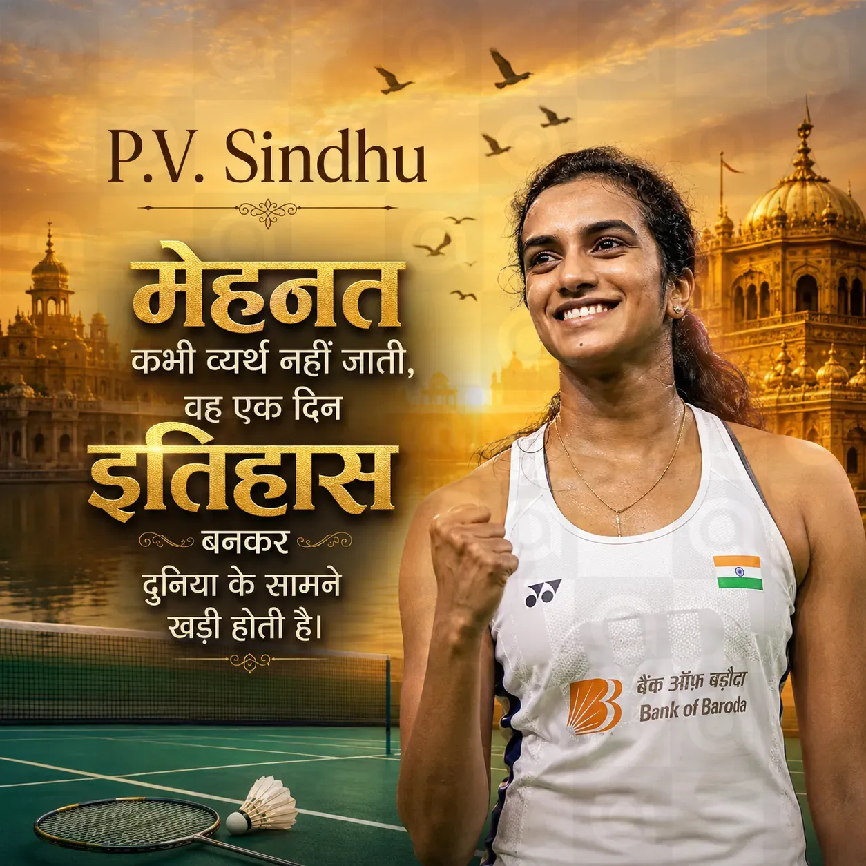 P.V. Sindhu Birth Anniversary Poster Template