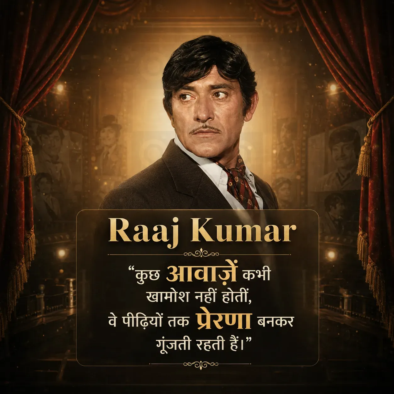 Raaj Kumar Death Anniversary Poster Template