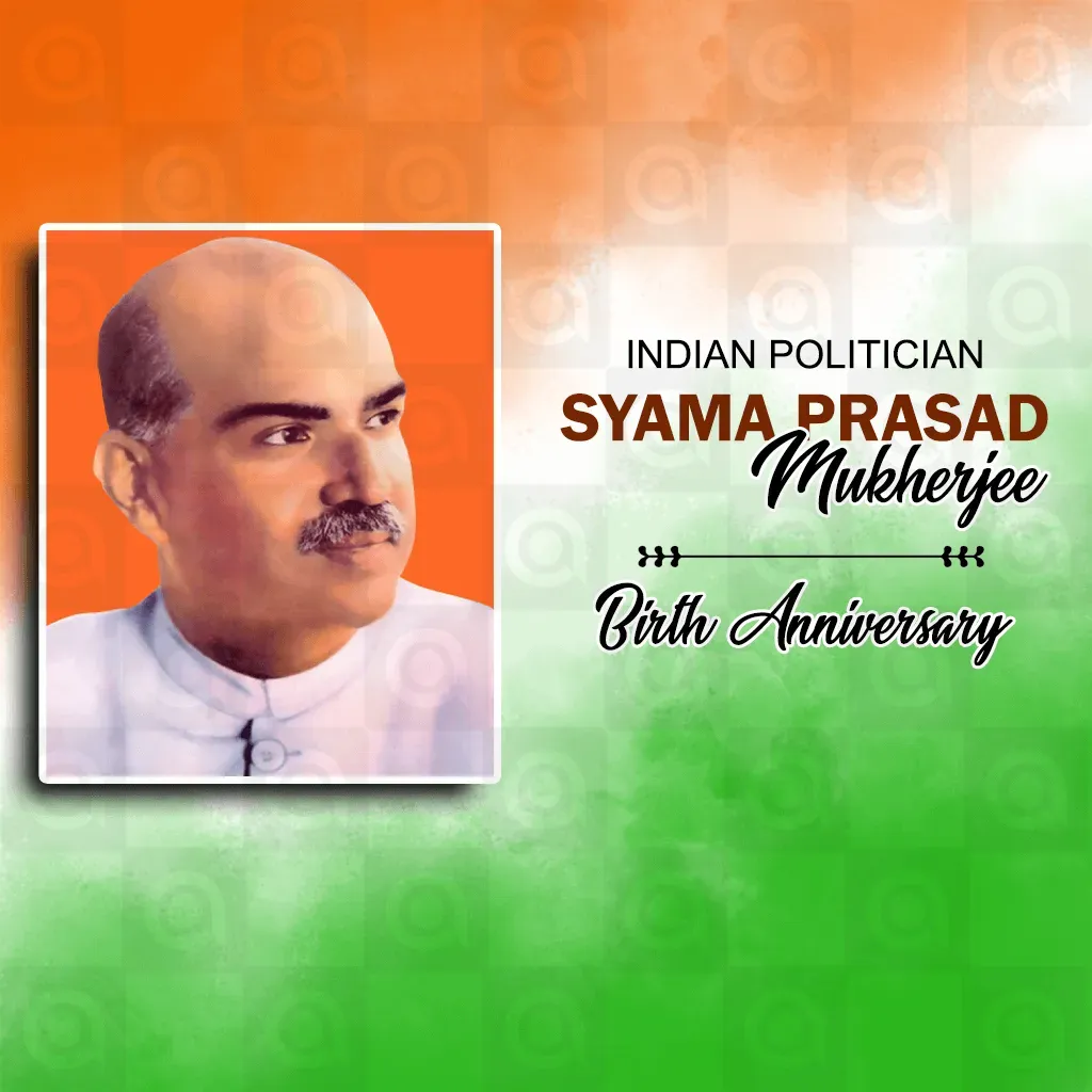 Shayam Parsad Mukhrjee Birth Anniversary Poster Template