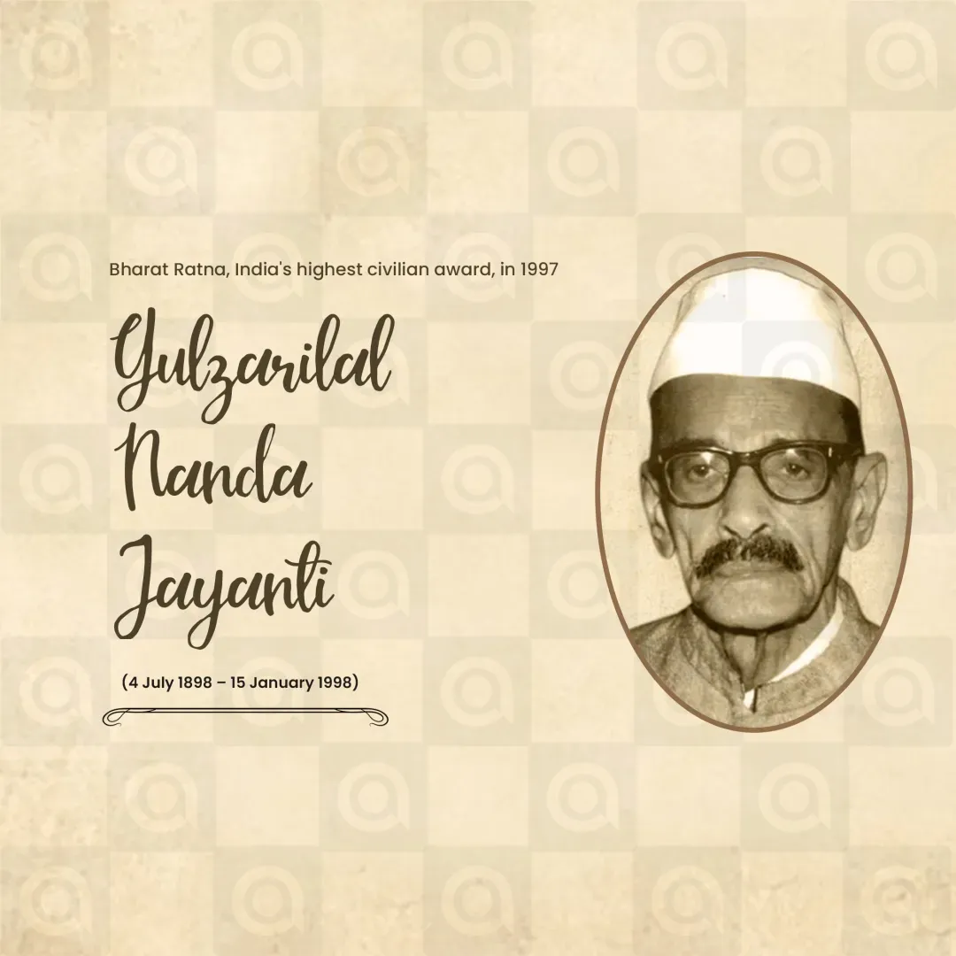 Gulzari Lal Nanda Jayanti Poster Template