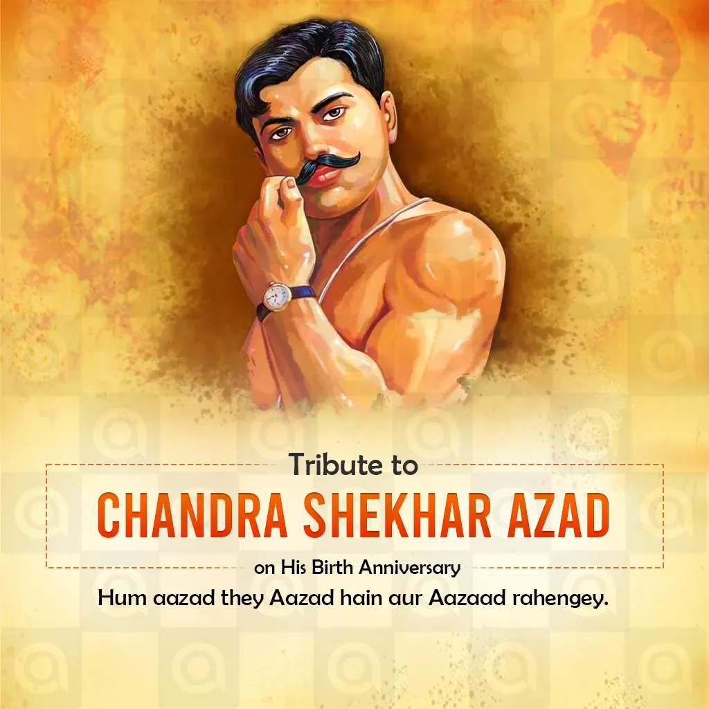 Chandra Shekhar Azad's birth anniversary Poster Template