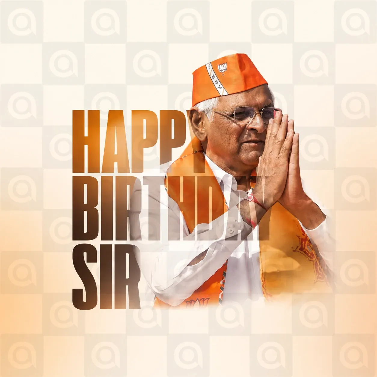 Bhupendrabhai Patel's birthday Poster Template