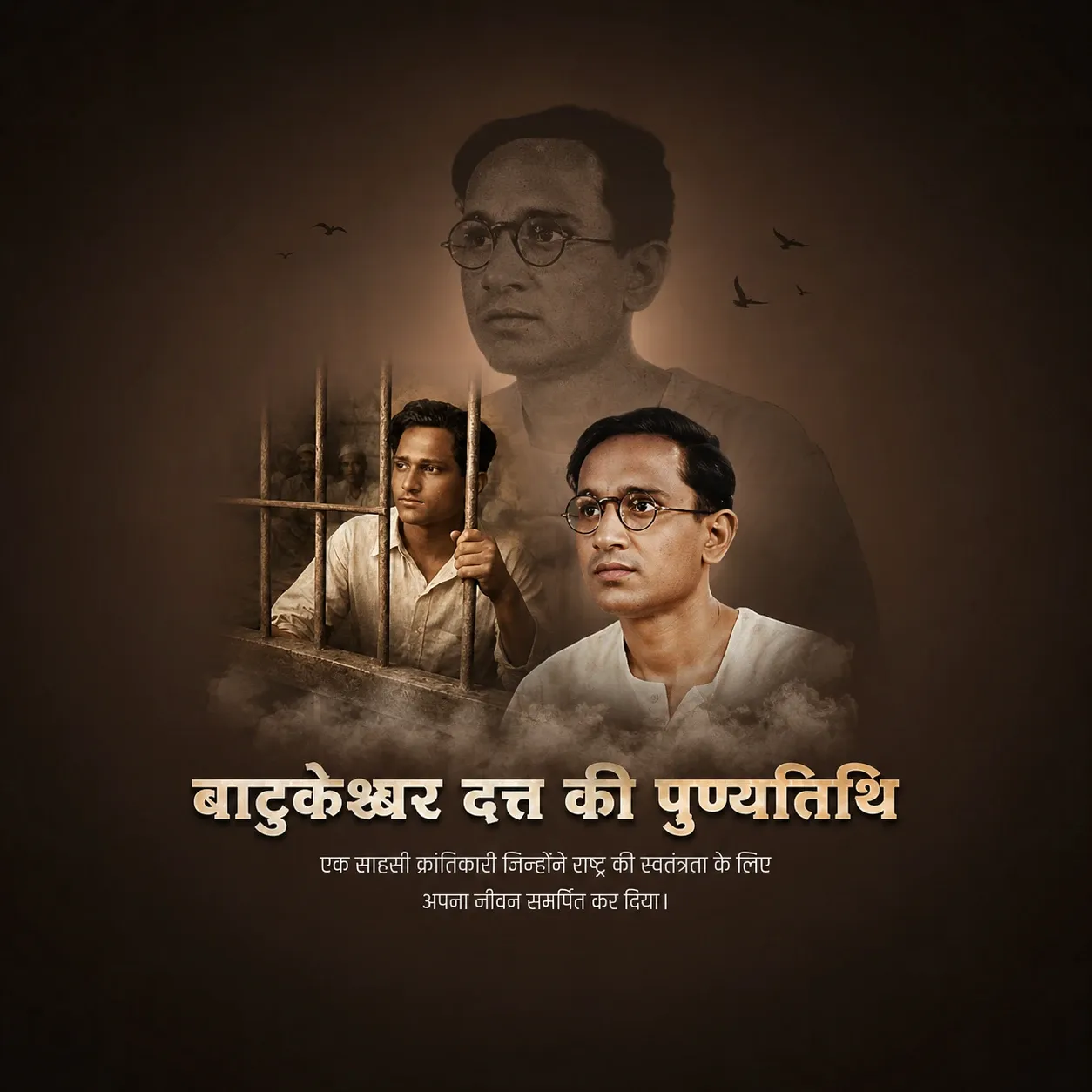 Batukeshwar Dutt's death anniversary Poster Template