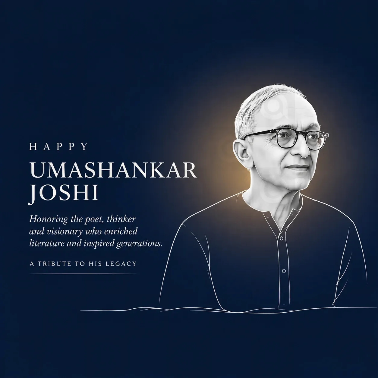 Umashankar Joshi Birth Anniversary Poster Template