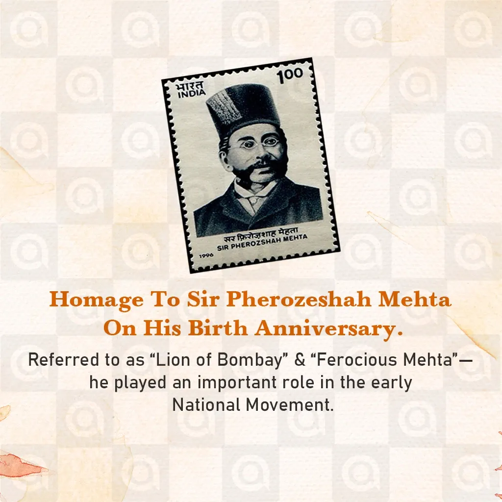 Sir Pherozeshah Mehta's birth anniversary Poster Template