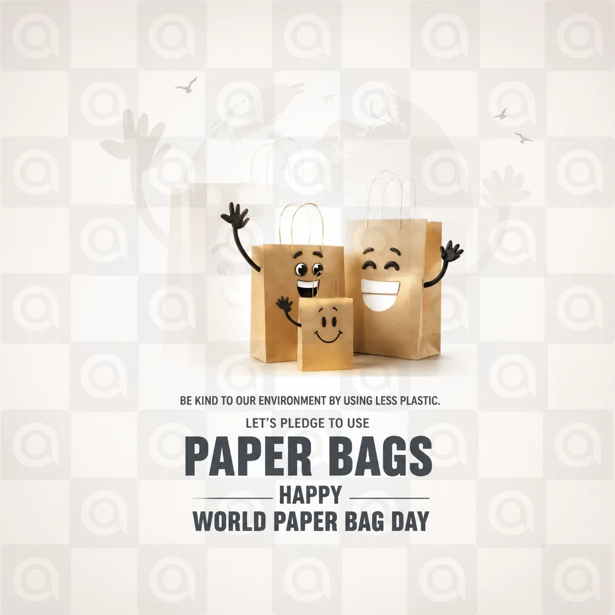 World Paper Bag Day Poster Template