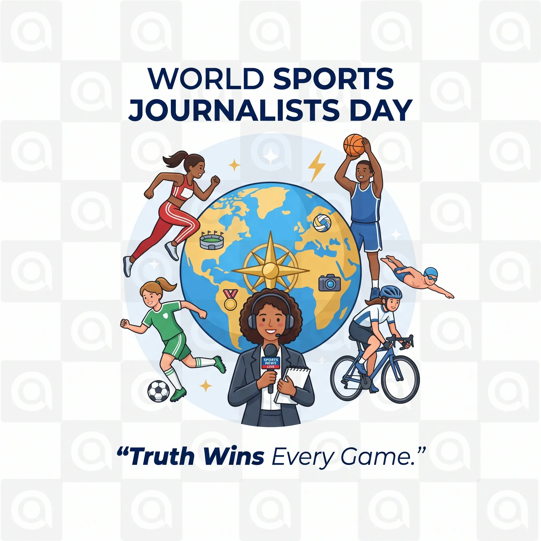 World Sports Journalists Day Poster Template