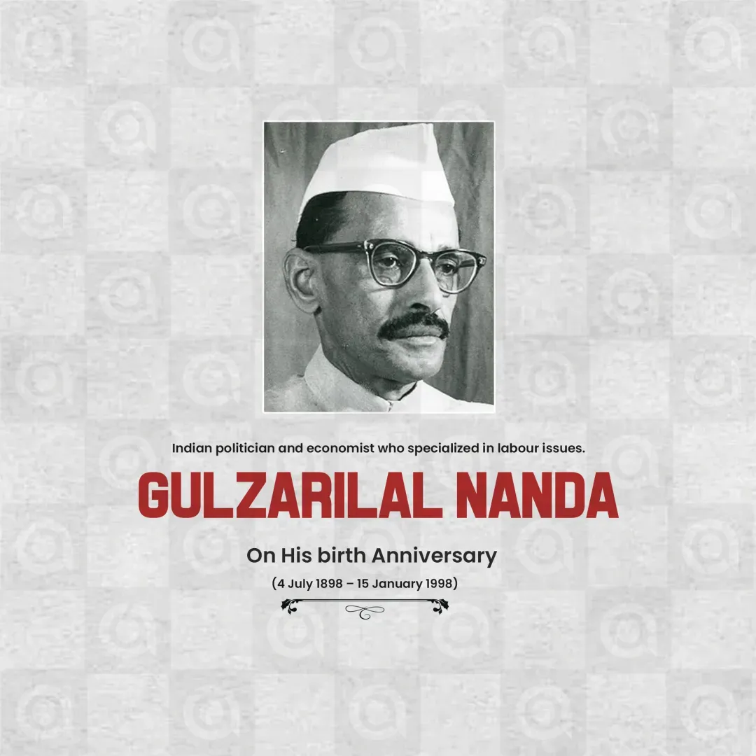 Gulzari Lal Nanda Jayanti Poster Template