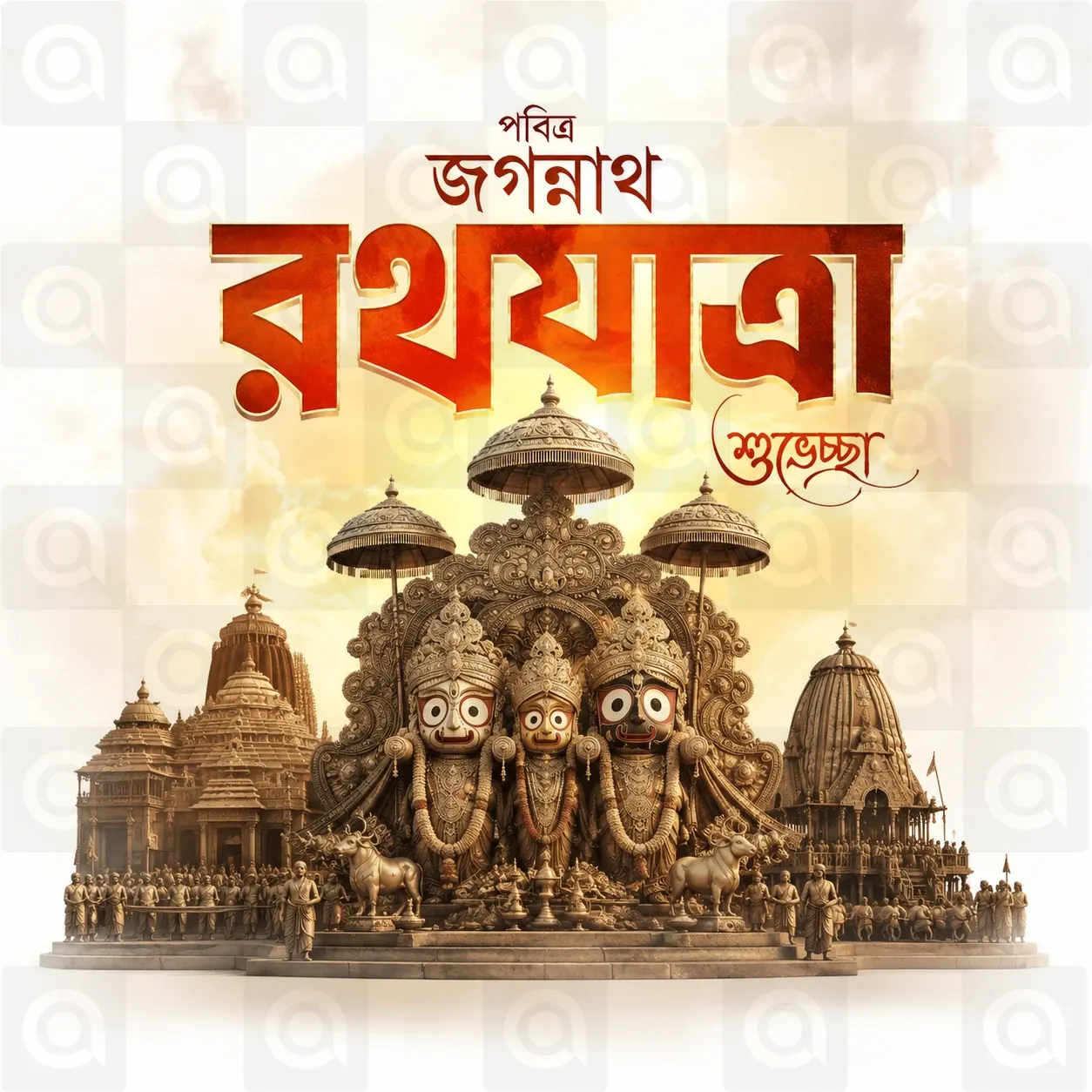 Jagannath Rath Yatra (અષાઢી બીજ) Poster Template