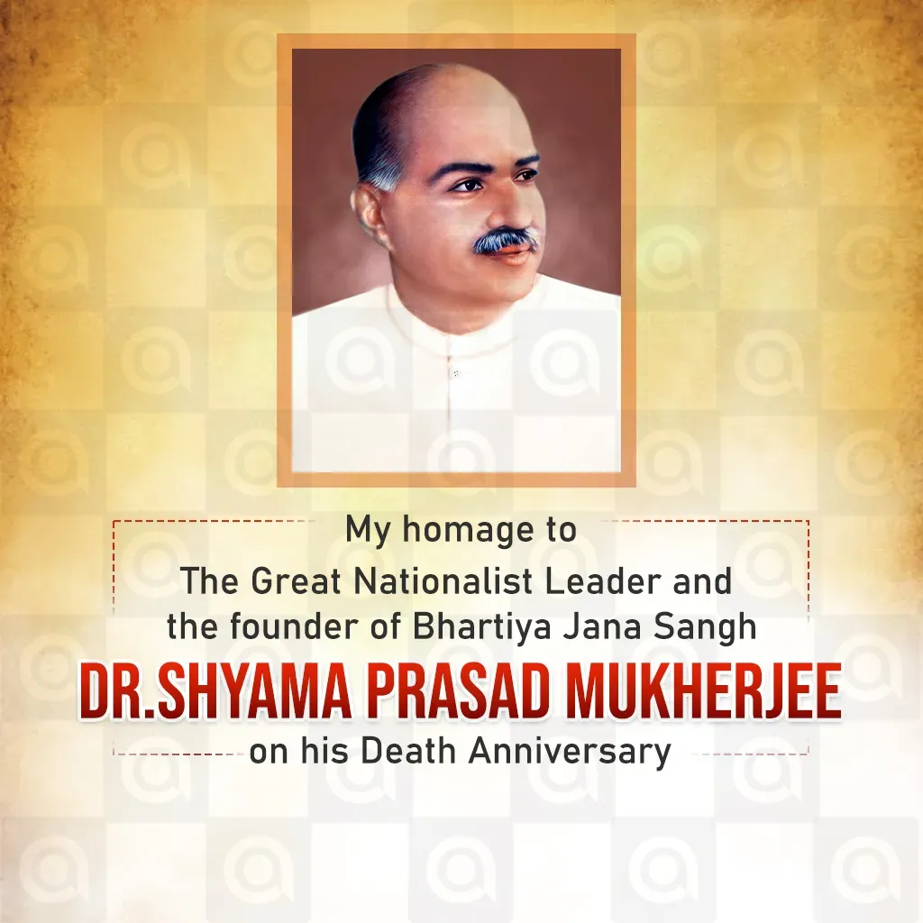 Syama Prasad Mukherjee Death Anniversary Poster Template