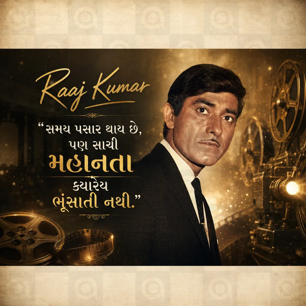 Raaj Kumar Death Anniversary Poster Template