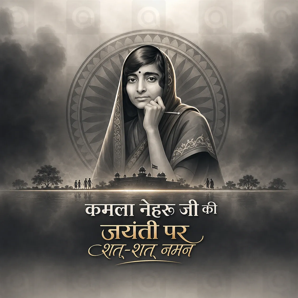 Kamala Nehru's birth anniversary Poster Template - Design 1
