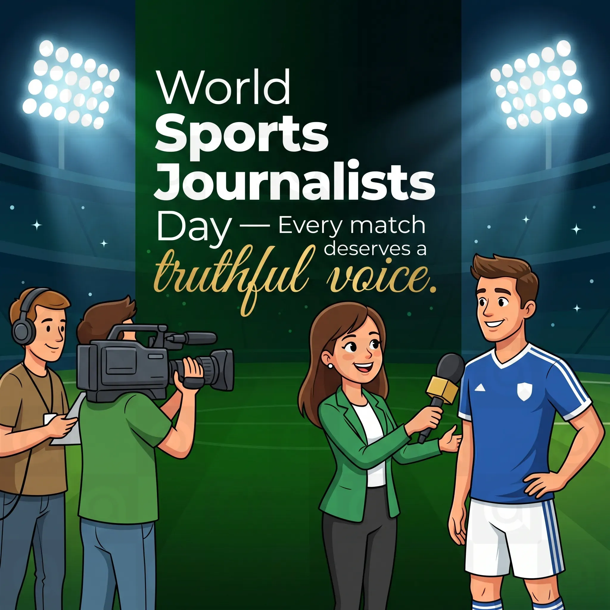 World Sports Journalists Day Poster Template