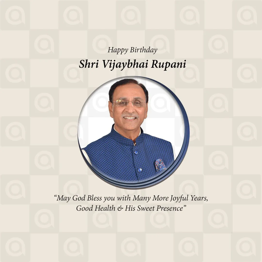 Vijaybhai Rupani Birthday Poster Template