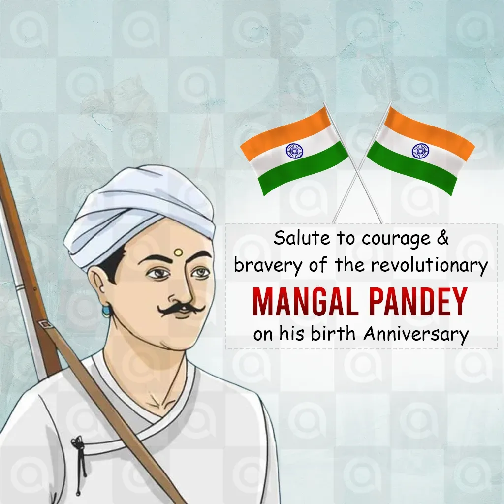 Mangal Pandey Jayanti Poster Template