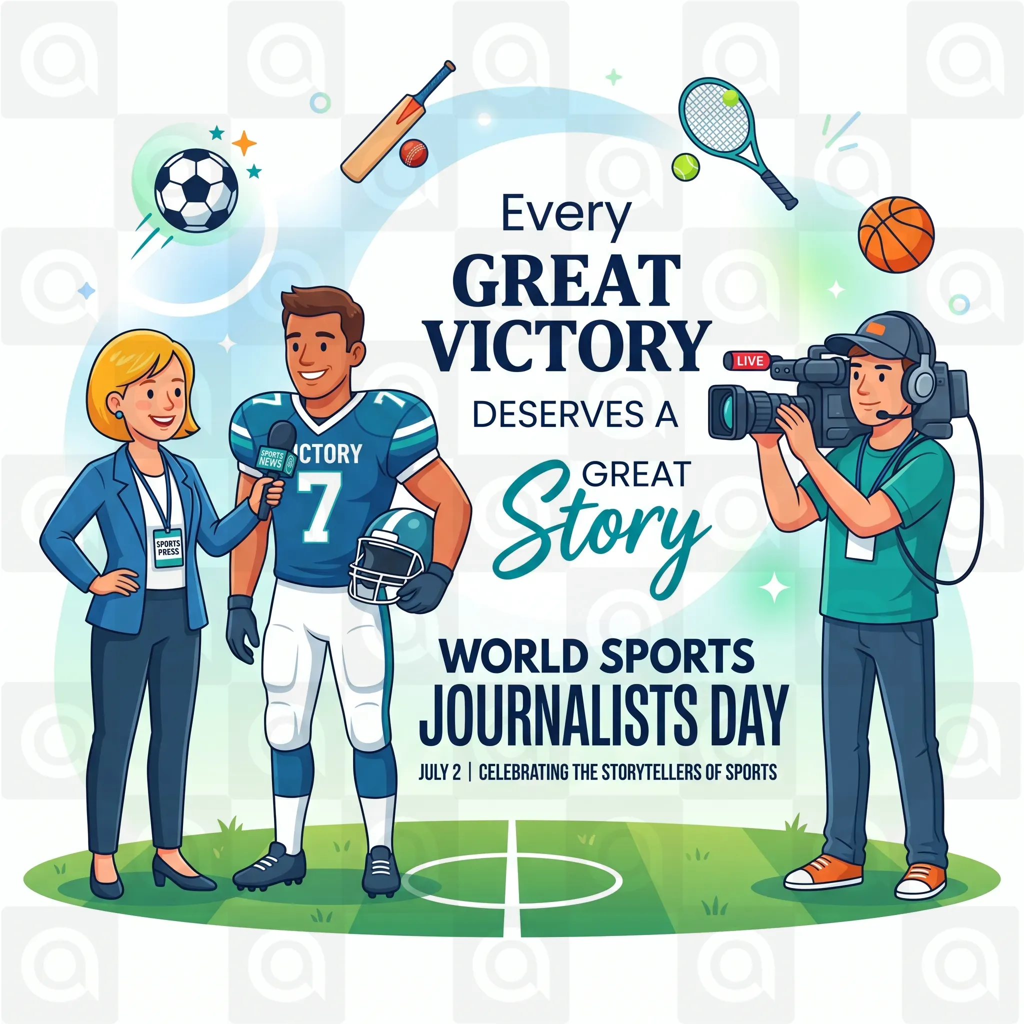 World Sports Journalists Day Poster Template