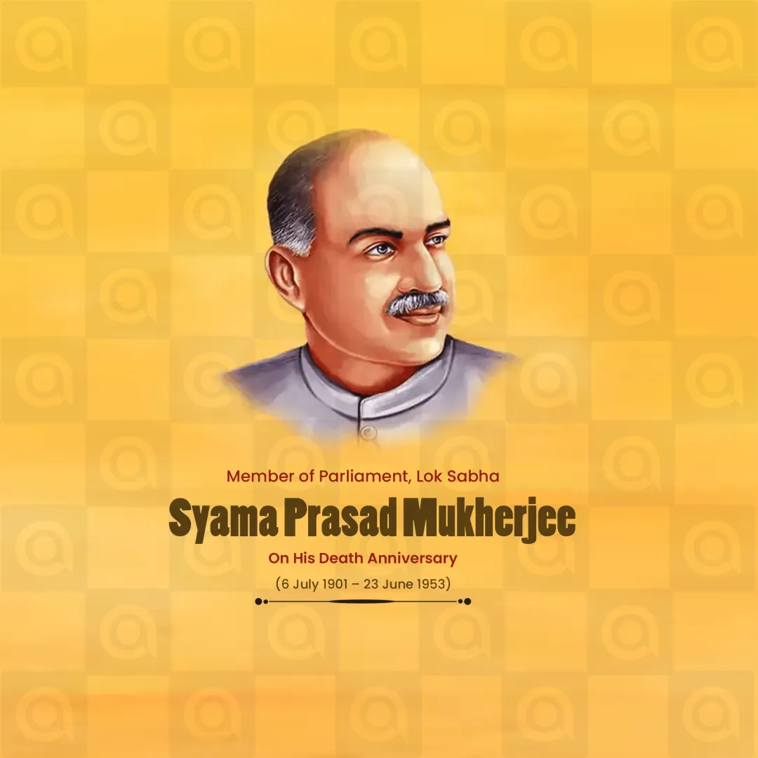 Syama Prasad Mukherjee Death Anniversary Poster Template - Design 1
