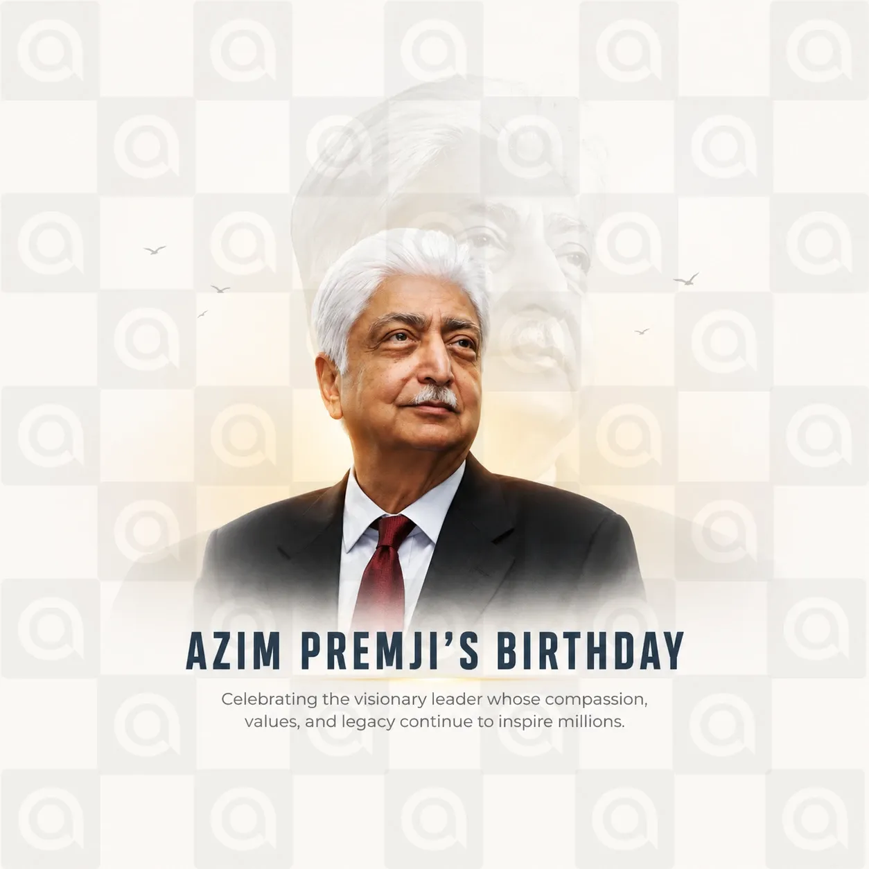 Azim Premji's birthday Poster Template