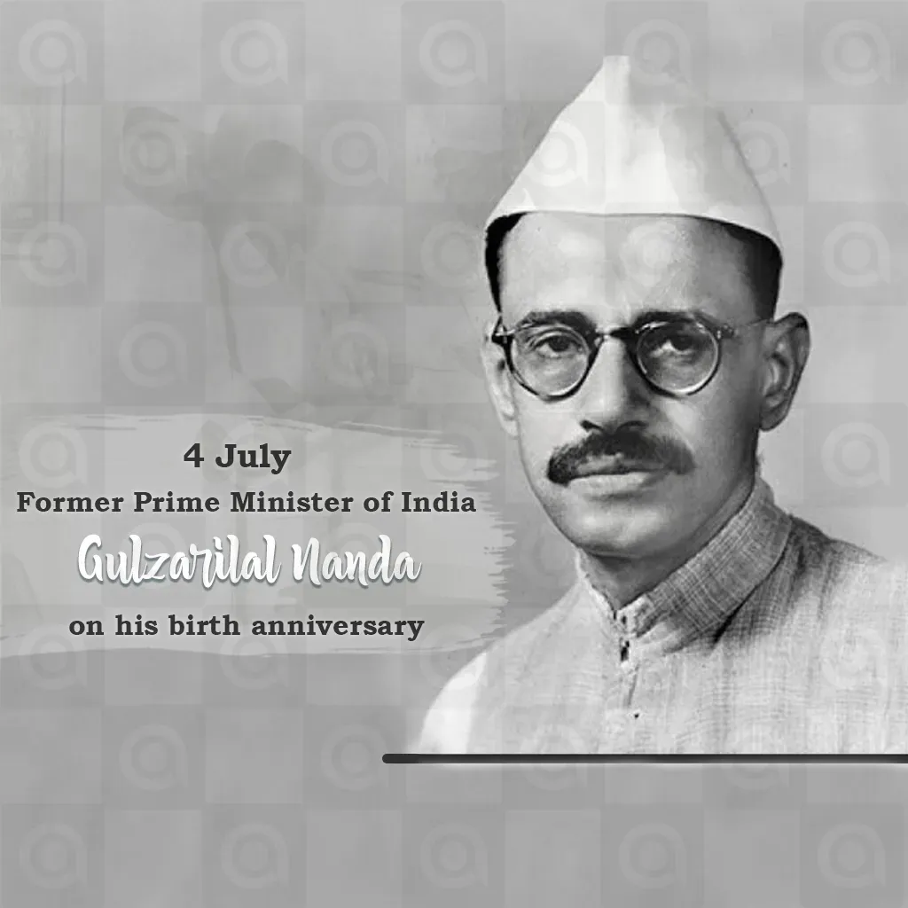 Gulzari Lal Nanda Jayanti Poster Template