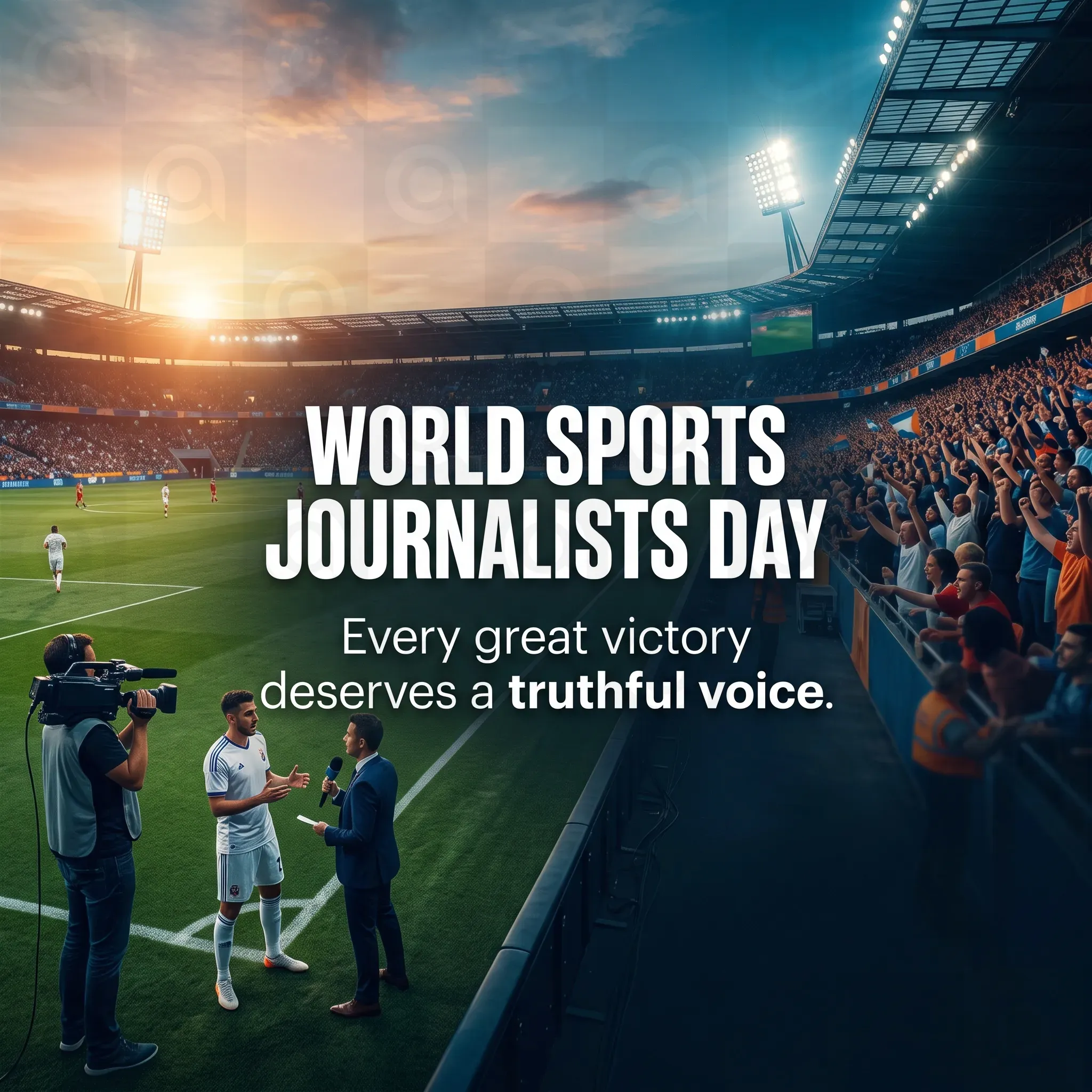 World Sports Journalists Day Poster Template