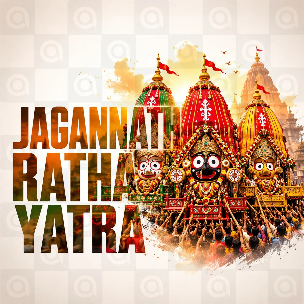 Jagannath Rath Yatra (અષાઢી બીજ) Poster Template