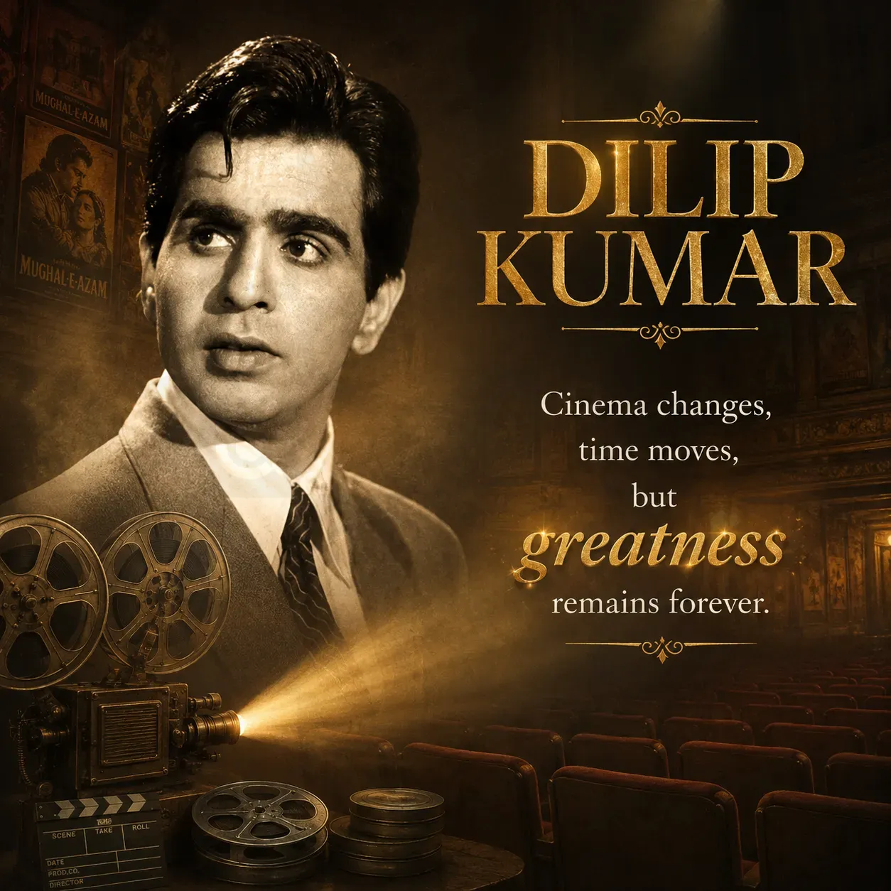 Dilipkumar Death Anniversary Poster Template