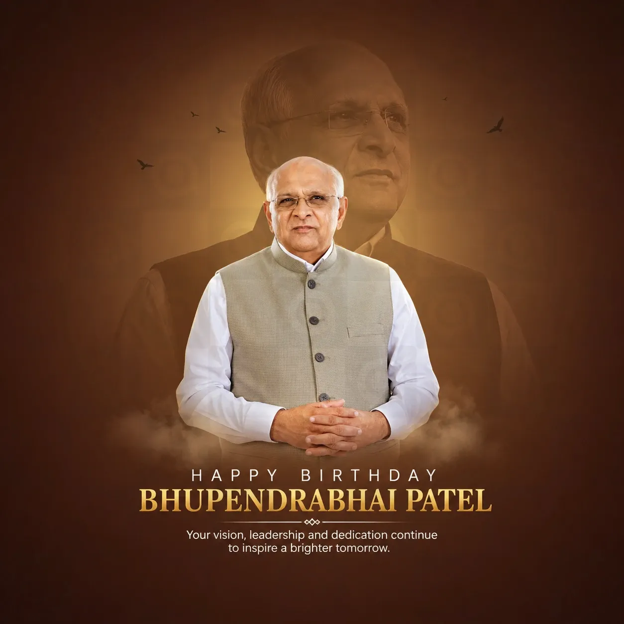 Bhupendrabhai Patel's birthday Poster Template