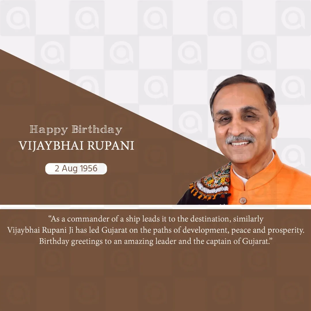 Vijaybhai Rupani Birthday Poster Template