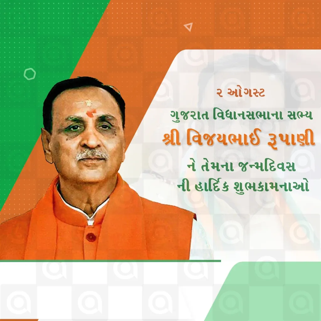 Vijaybhai Rupani Birthday Poster Template