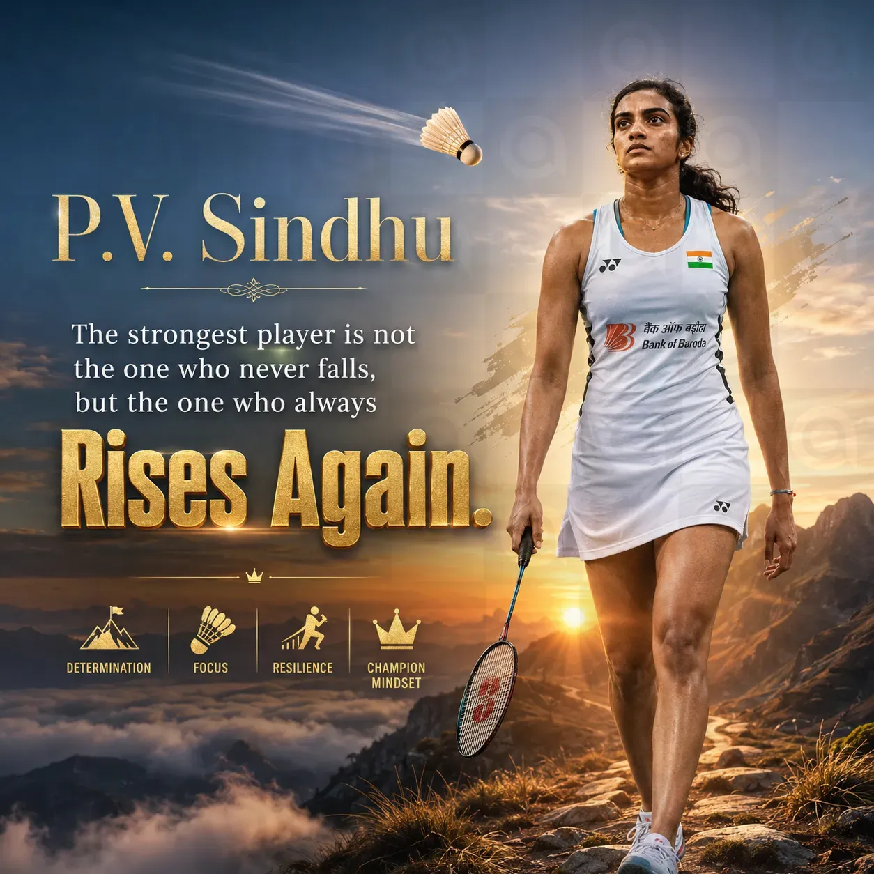 P.V. Sindhu Birth Anniversary Poster Template