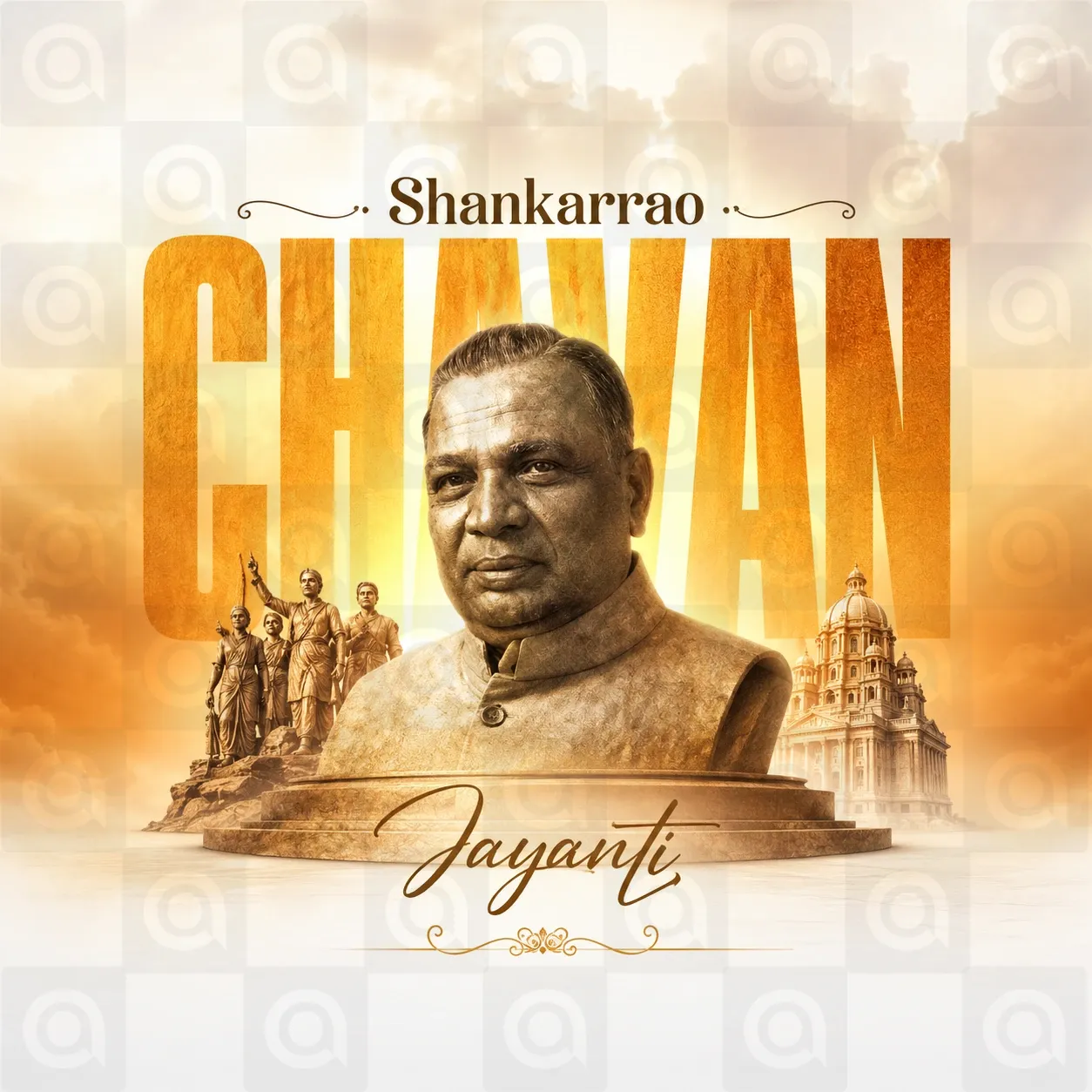 Shankarrao Chavan Jayanti Poster Template