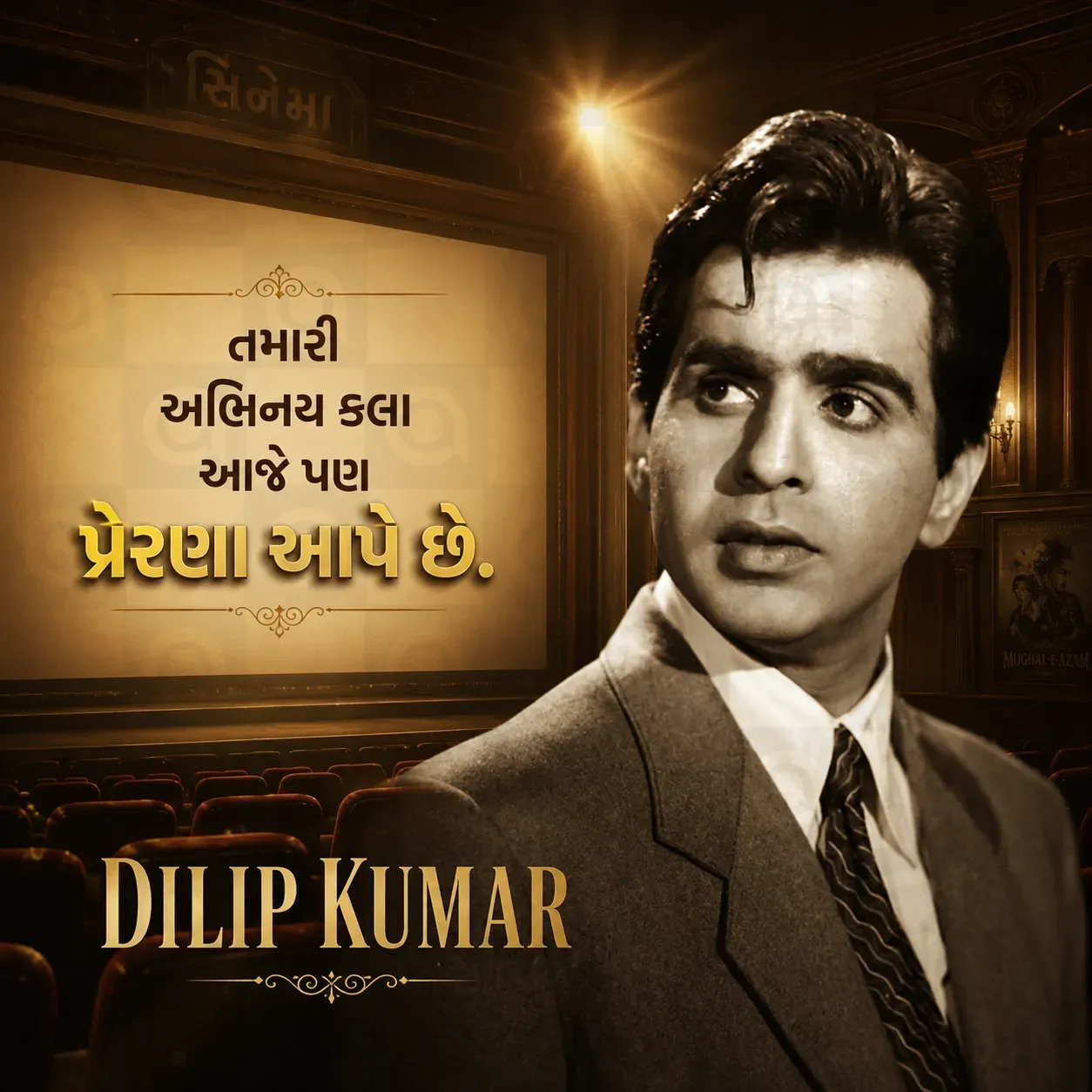 Dilipkumar Death Anniversary Poster Template