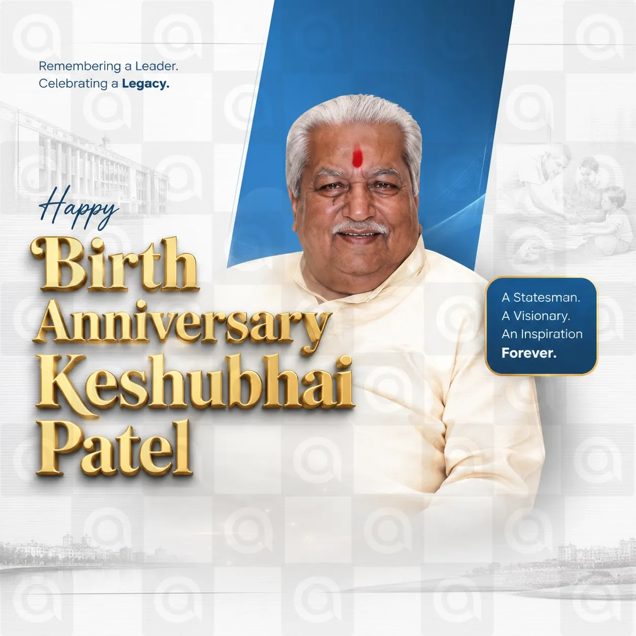 Keshubhai Patel's birth anniversary Poster Template