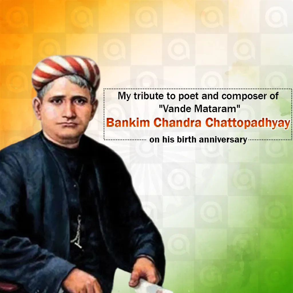 Bankim Chandra Chatterjee Birth Anniversary Poster Template - Free Download
