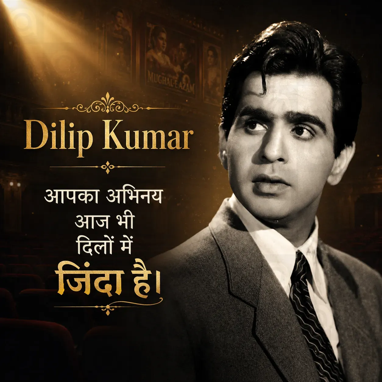 Dilipkumar Death Anniversary Poster Template