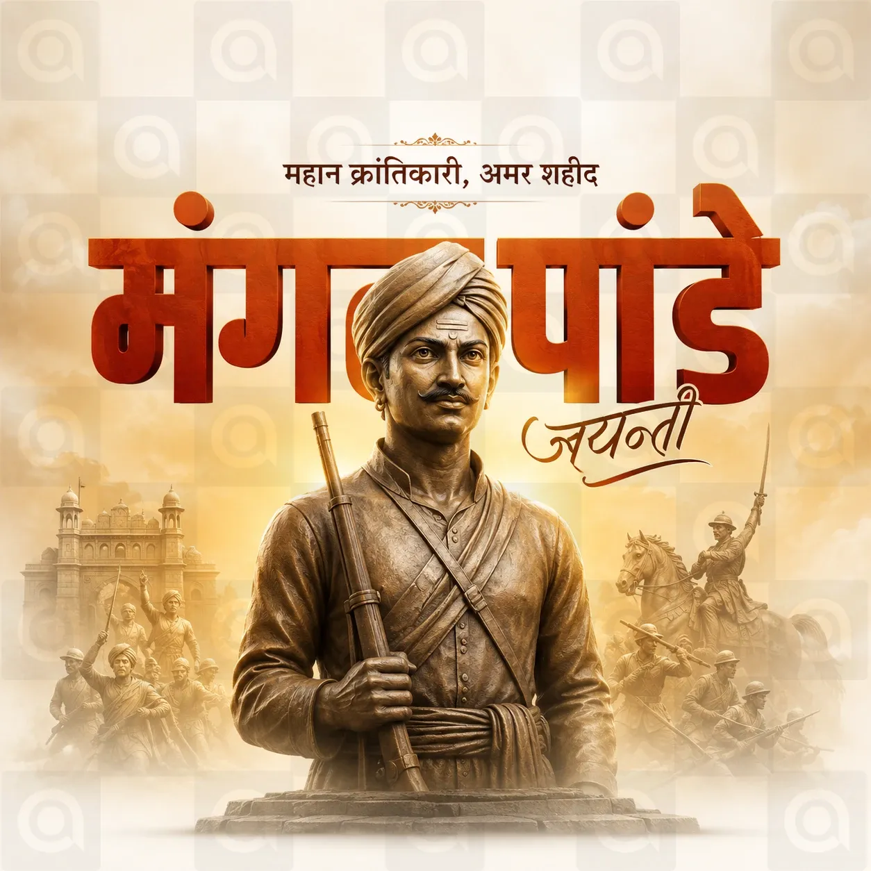 Mangal Pandey Jayanti Poster Template