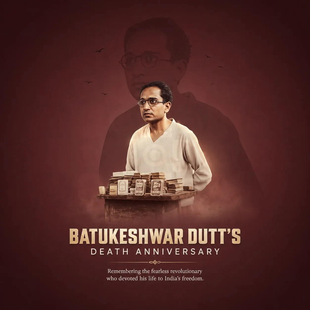Batukeshwar Dutt's death anniversary Poster Template