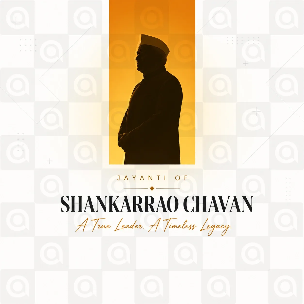 Shankarrao Chavan Jayanti Poster Template